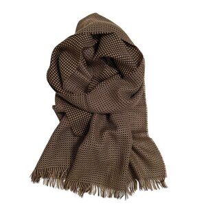 Intermezzo Wool Scarf, Brown and Tan Weave, NWOT